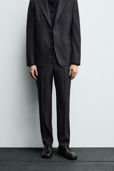100% WOOL SUIT TROUSERS - Navy blue by Zara