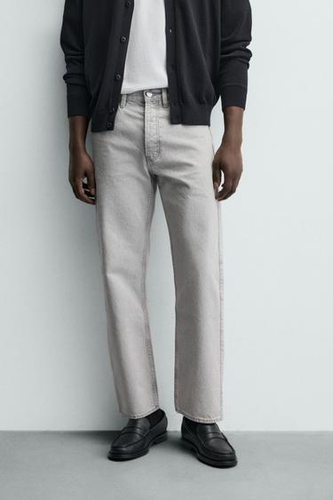 ДЪНКИ С ПРАВ КРАЧОЛ И ДЪЛЖИНА ДО ГЛЕЗЕНА - Сив от Zara