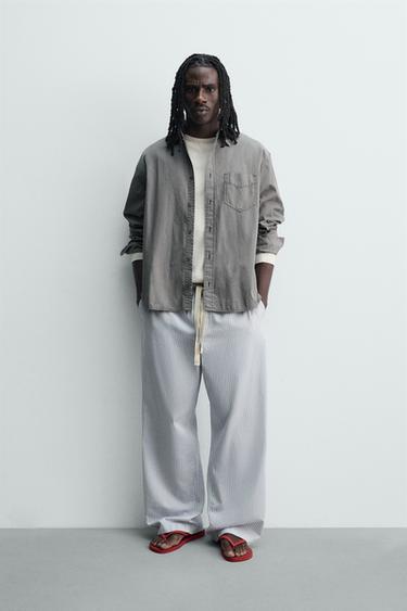 GESTREEPTE BAGGY FIT BROEK - gestreept van Zara