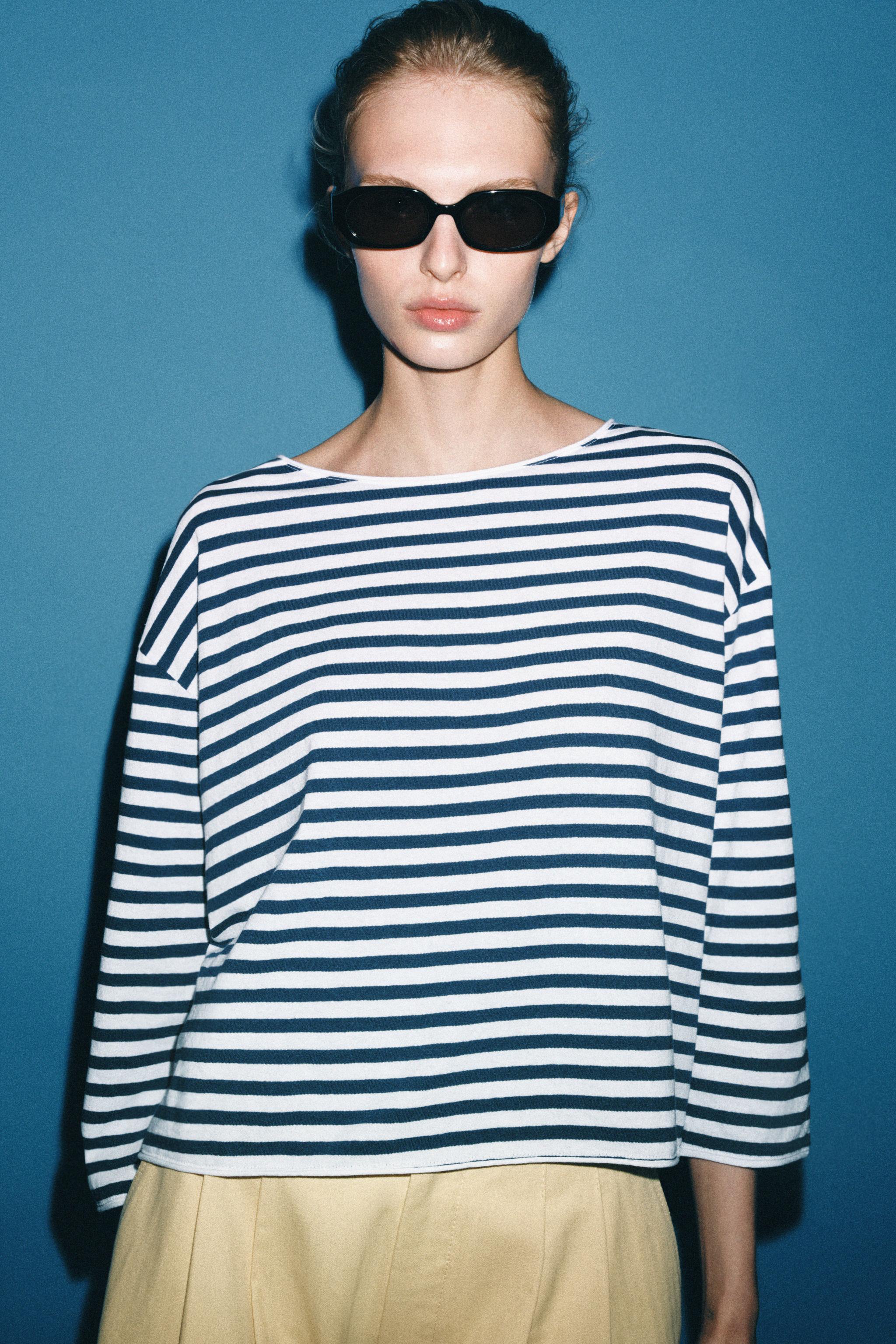 ÇİZGİLİ RUSTİK OVERSIZE T-SHIRT - Görsel 2