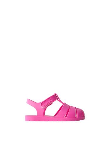 Zara RUBBERIZED FISHERMAN SANDALS - Fuchsia