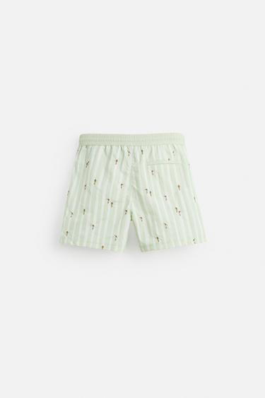 MAILLOT DE BAIN MOYEN BRODÉ - Vert pastel de Zara - Image 6