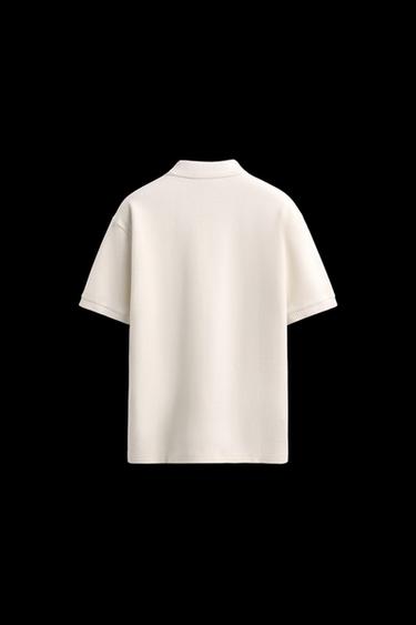 POLO REGULAR FIT ESTRUCTURA - Blanco roto de Zara