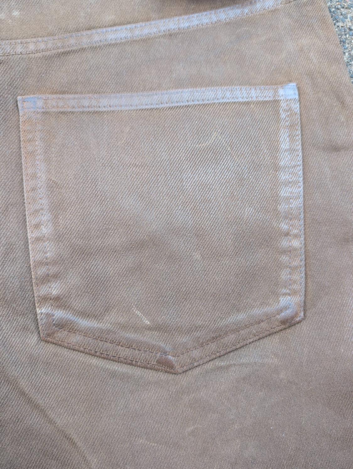 ZW COLLECTION RELAXED MID-WAIST WAXED JEANS - Image 4