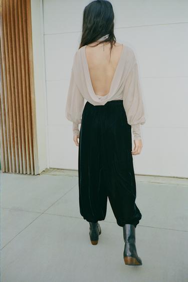 VELVET TROUSERS - Black by Zara - Image 3