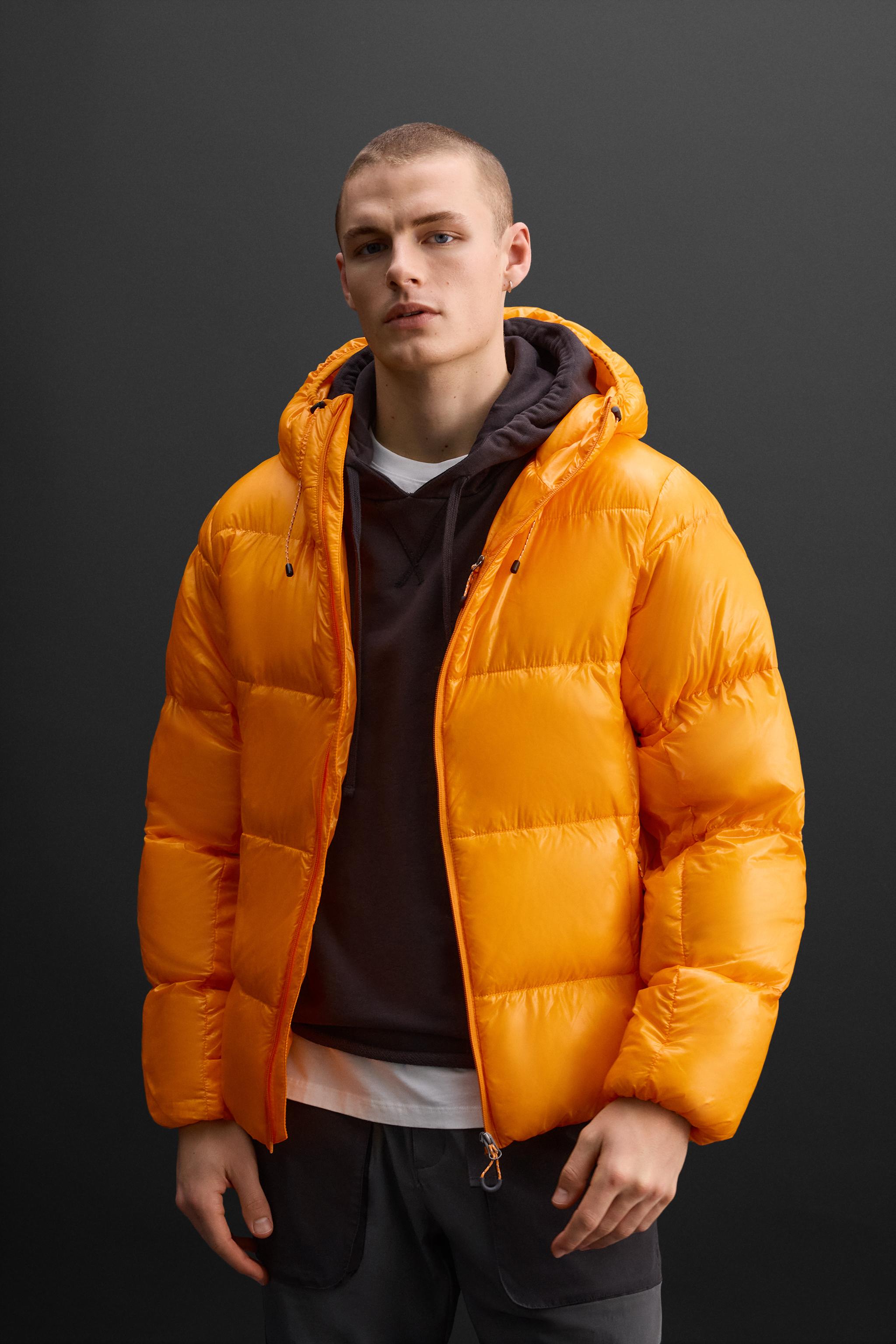 Bright yellow puffer jacket on sale