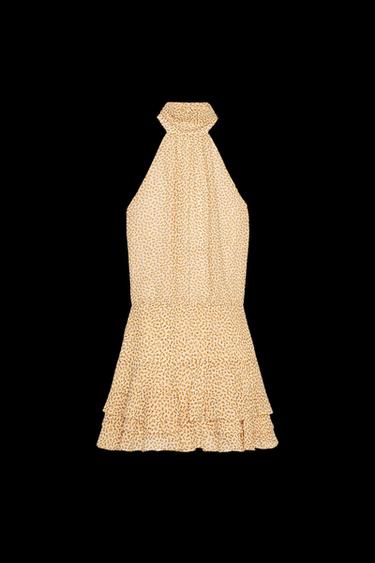 FLORAL PRINT RUFFLED SHORT DRESS - yellow by Zara - Image 0