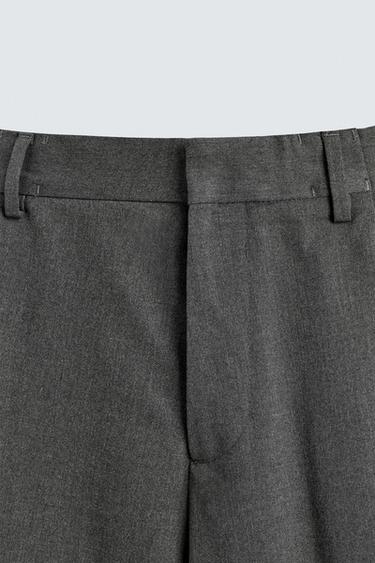 WIDE-LEG PLEATED TROUSERS - Grey by Zara - Image 7