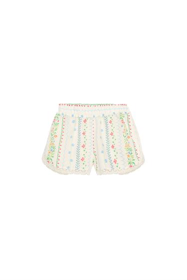 LACE TRIM SHORTS - Multicoloured by Zara