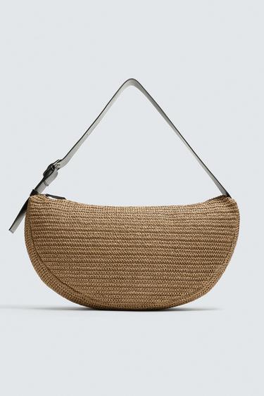 Zara WOVEN SHOULDER BAG - Off White