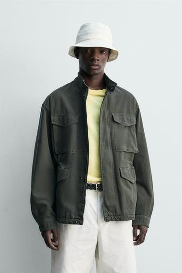 WASHED UTILITY POCKET JACKET - Khaki by Zara