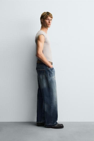 JEAN AMPLE AVEC CLOUS - Bleu de Zara - Image 3