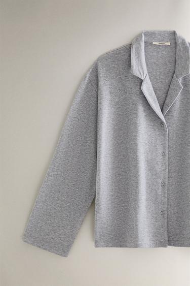 CHEMISE MANCHES LONGUES COTON - Gris de Zara - Image 1