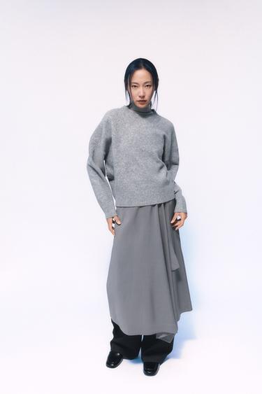 ソフトニットセーターグレーマールZaraのソフトニットセーター - グレーマール 