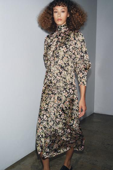 VESTIT MIDI FLORS ZW COLLECTION - Multicolor de Zara