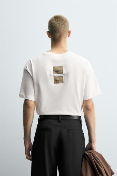 T-SHIRT WITH CONTRAST LABELS - White by Zara
