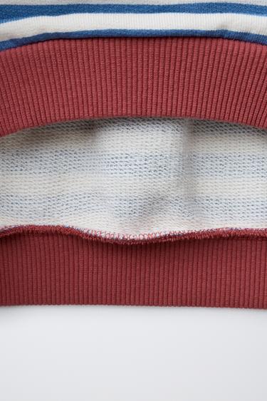 SWEAT À RAYURES EN CONTRASTE - Bleu / Blanc de Zara - Image 3