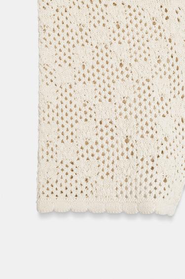 SHORT EN MAILLE POINTELLE - Beige clair de Zara - Image 7