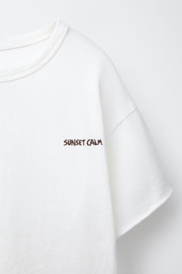 T-SHIRT BRODÉ - Blanc de Zara - Image 2