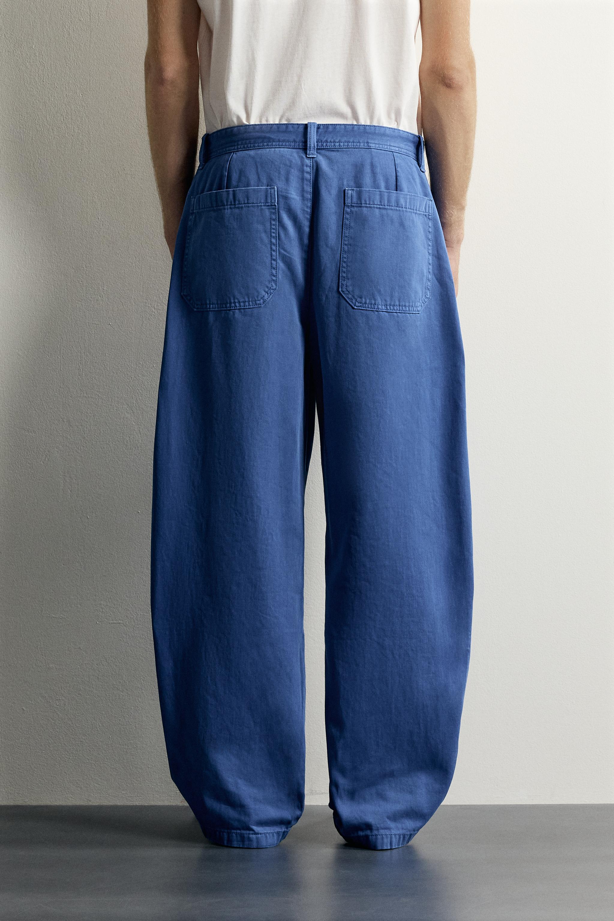 Zara BAĞCIKLI RELAXED STRAIGHT FIT PANTOLON görsel 3