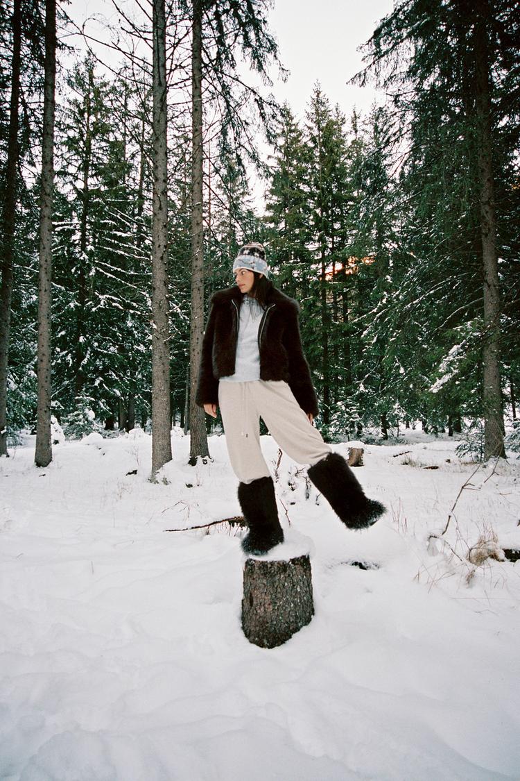 KISA SUNİ KÜRK KLAPA YAKA KABAN