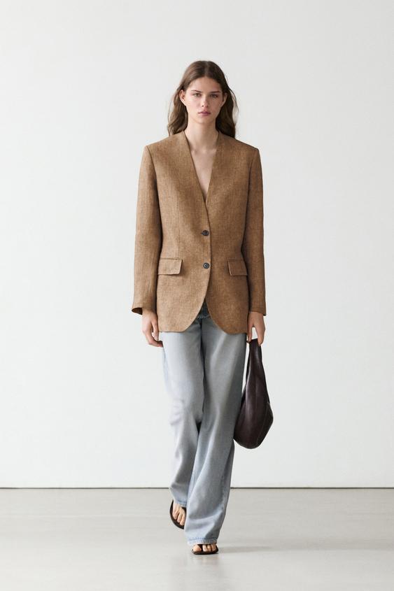 100% linen melange suit blazer from Zara - $390