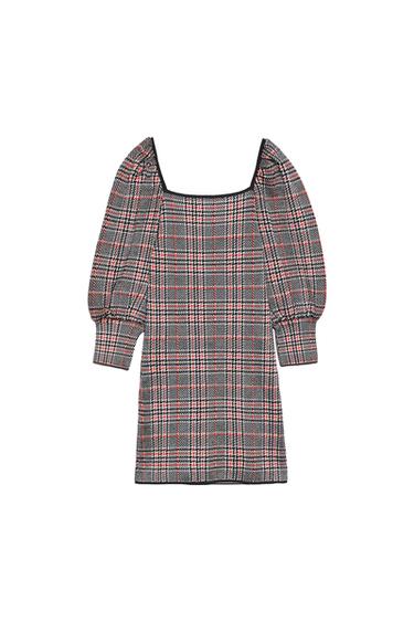 KNIT CHECK DRESS