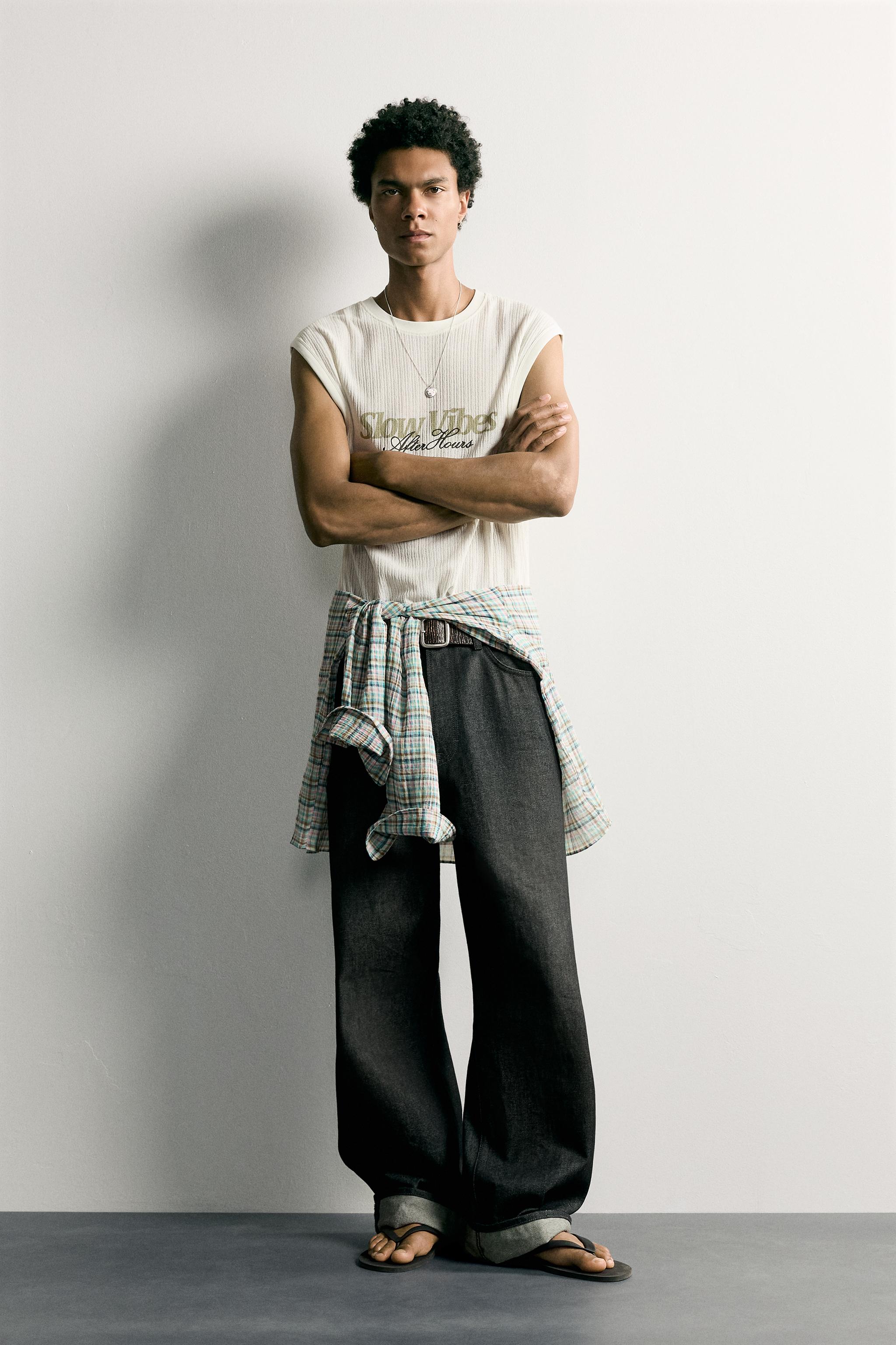 COMBINATION EMBROIDERY TEXTURED TANK TOP