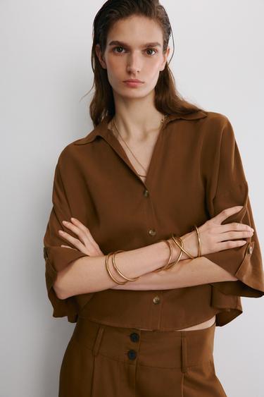 SHORT SLEEVE SHIRT - Terracotta by Zara