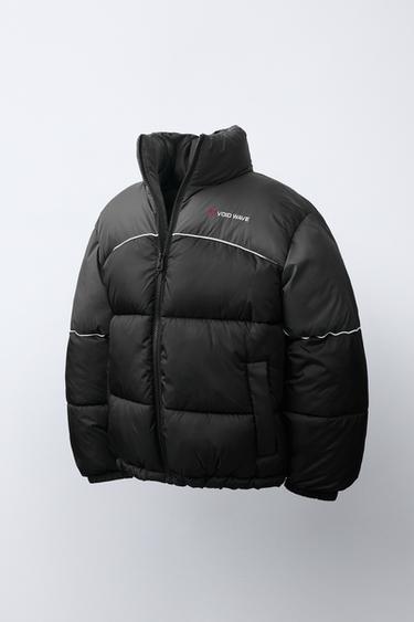 WATER-REPELLENT CONTRAST PADDED JACKET - Black by Zara