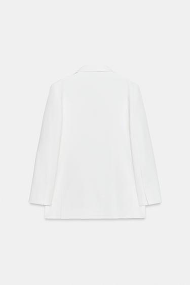 VESTE OVERSIZE À BOUTONNAGE CROISÉ - Blanc cassé de Zara - Image 5