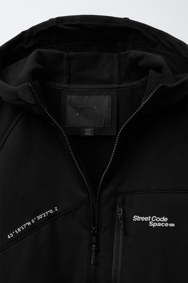 WATER-REPELLENT HOODED TECHNICAL JACKET - Black by Zara - Image 5
