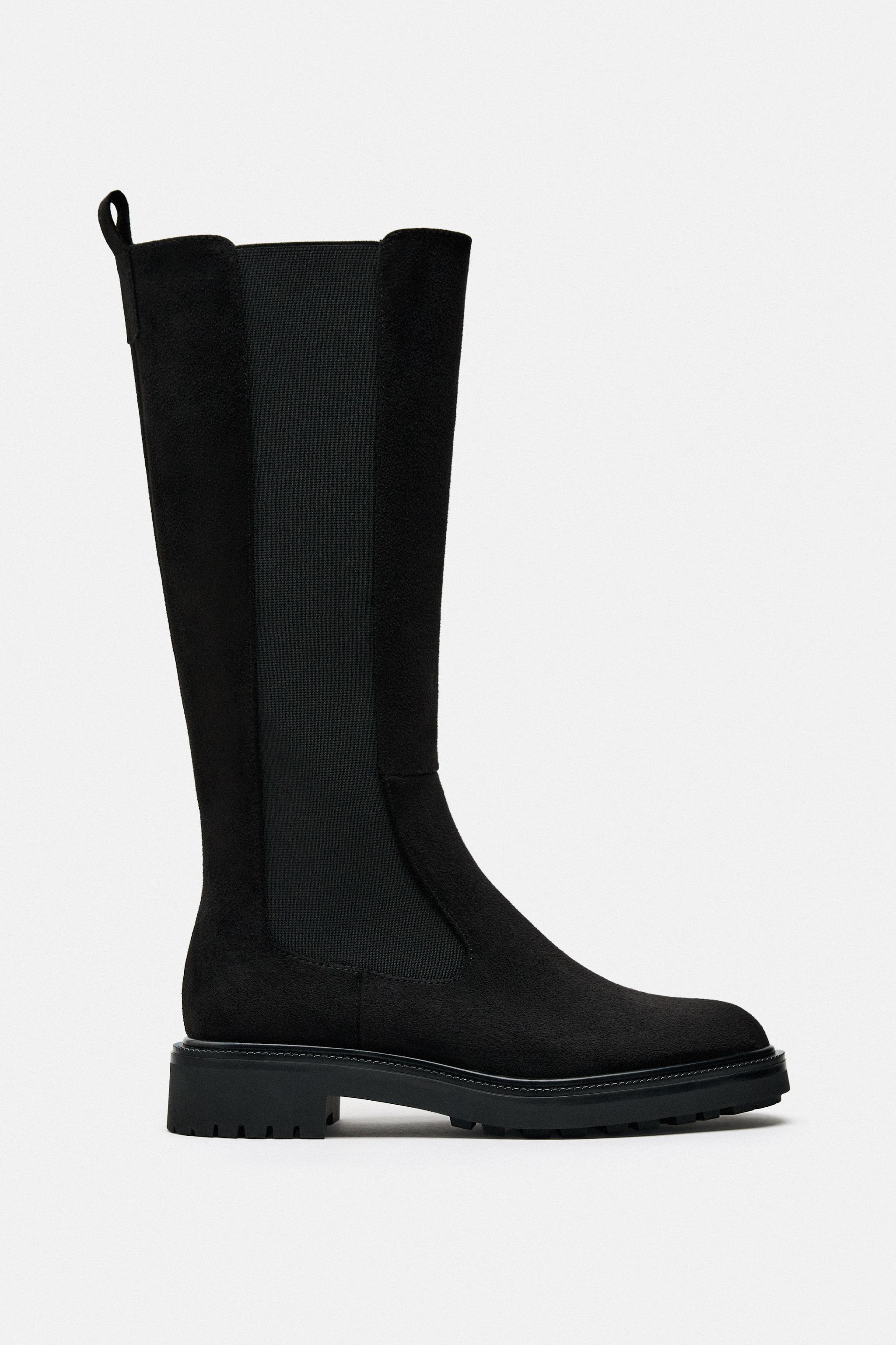 FLAT CHELSEA BOOTS WITH TRACK SOLE - Black | ZARA United Kingdom