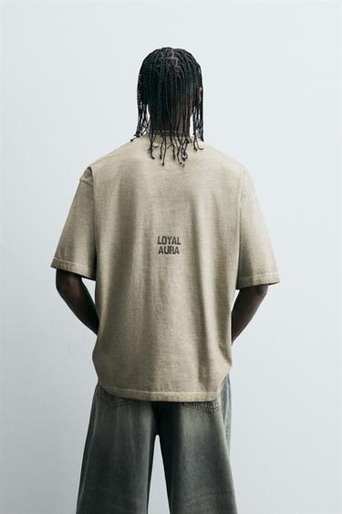 CAMISETA ESTAMPADA GRAFFITI - verde lavado da Zara