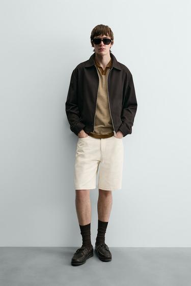 REGULAR FIT ZIPPED OVERSHIRT - Brown by Zara