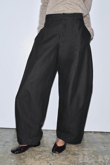 PANTALON À RAYURES ZW COLLECTION - Gris chiné de Zara - Image 3