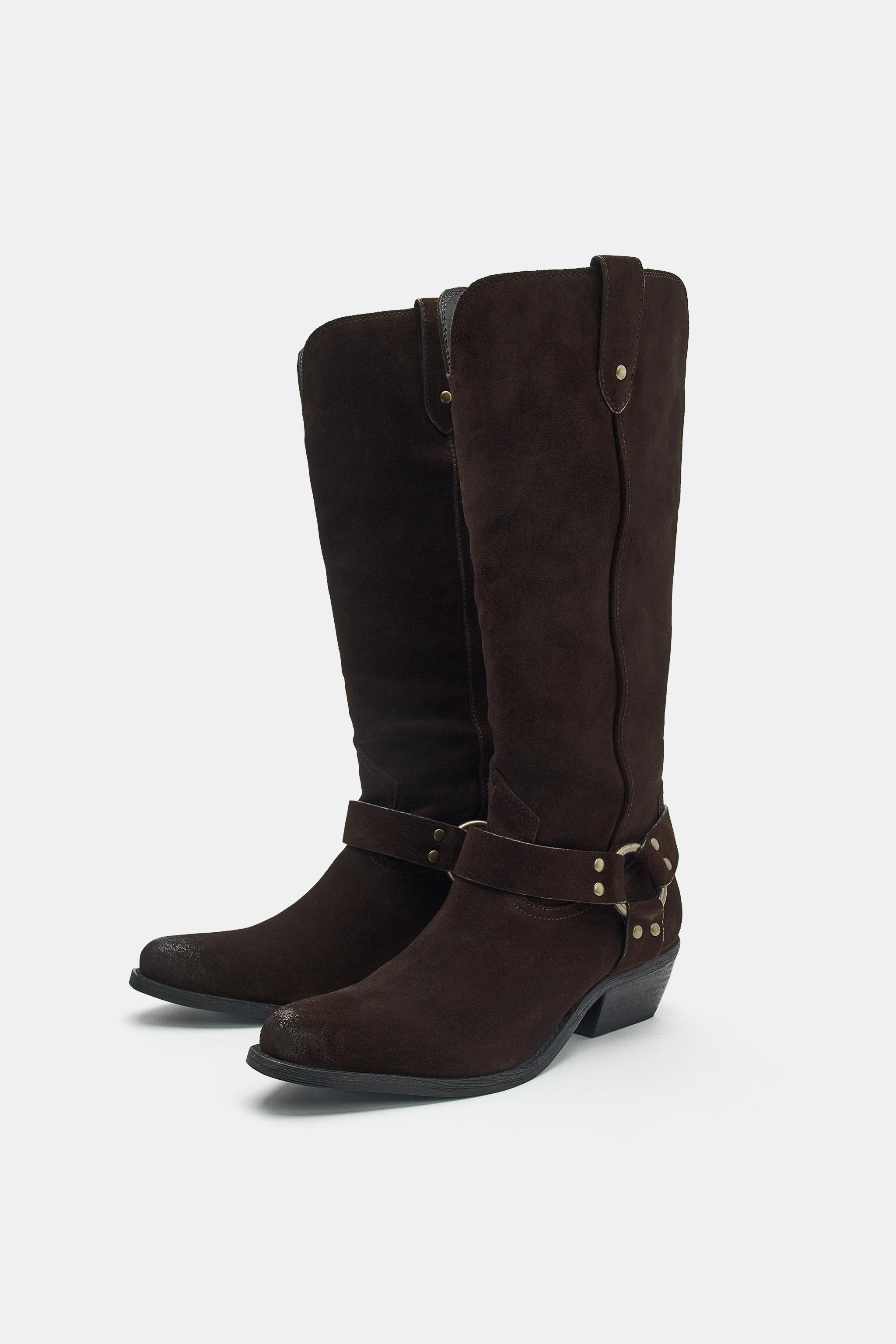 Женские ботинки Zara SUEDE BOOTS — фото 4