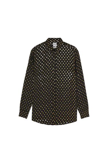 METALLIC POLKA DOT SHIRT
