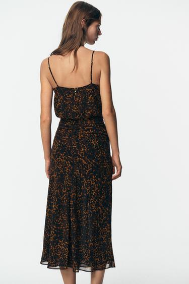 ANIMAL PRINT MIDI DRESS - Leopard by Zara - Image 4