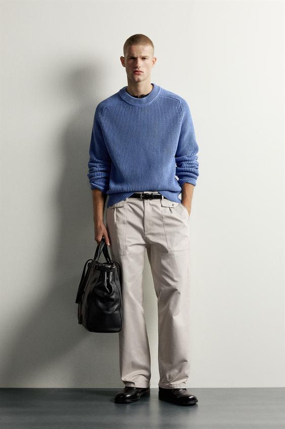 TEXTURED RELAXED FIT JUMPER - Blue by Zara - Image 0