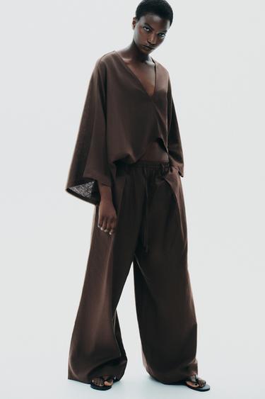 ASYMETRICKÉ KIMONO - hnedá zn. Zara