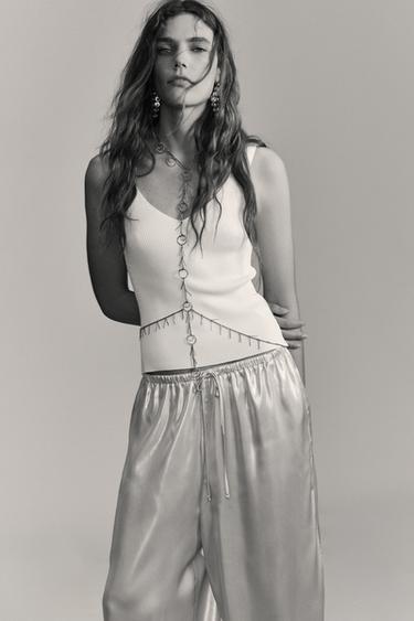 RIB KNIT TOP - White by Zara