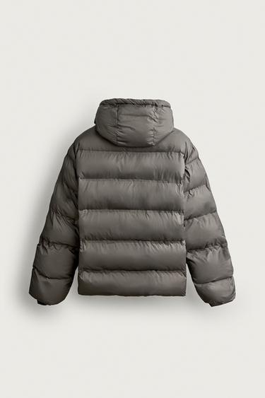 PADDED HOODIE JACKET — Charcoal gray 2