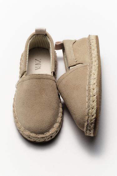 LEATHER AND JUTE SHOES - Sand Brown by Zara