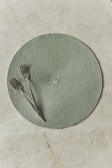 ROUND PLACEMAT (PACK OF 2) - Grey green by Zara