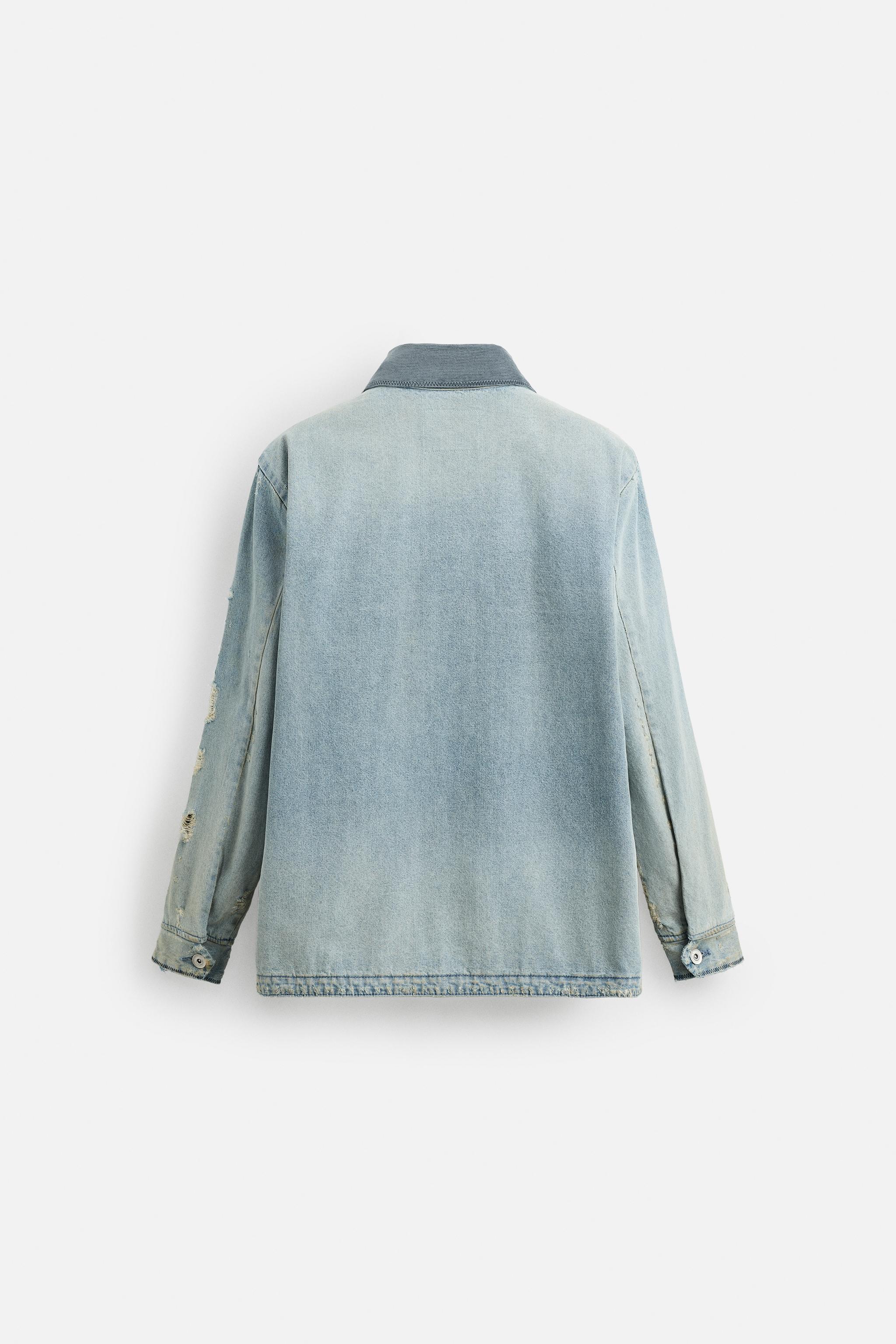 F.ILLUMINATEのVintage Washed Denim Shirt 全2色 VINTAGE WASHED DENIM OVERSHIRT - Light blue | ZARA United States