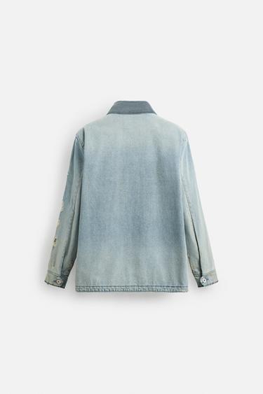 VINTAGE WASHED DENIM OVERSHIRT - Light blue by Zara - Image 7