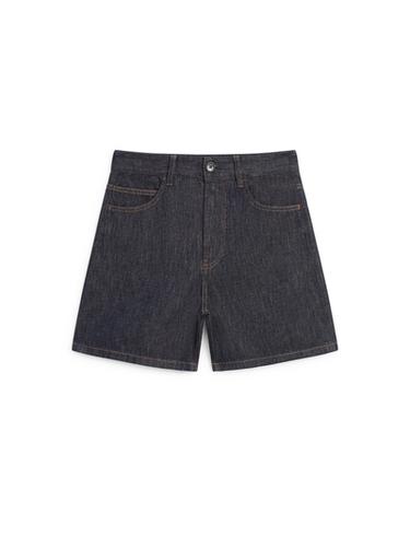 Zara Total look mid-rise denim shorts - Blue