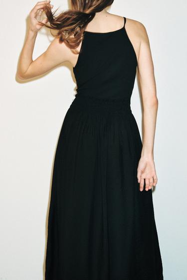 CONTRASTING STRAPPY DRESS - Black by Zara - Image 2