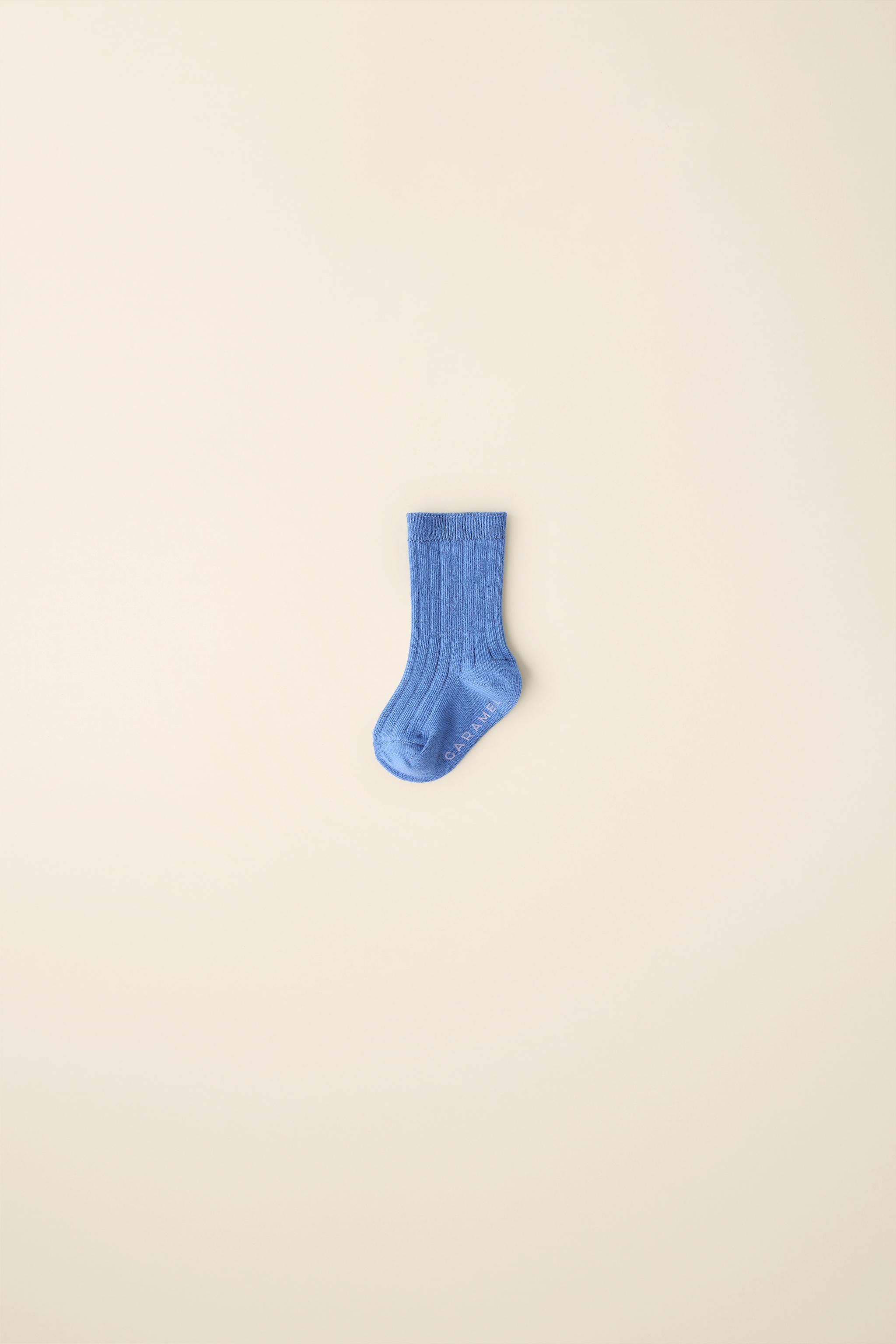 RIBBED LONG SOCKS CREATED BY CARAMEL LONDON X ZARA — Blue (alternate view)